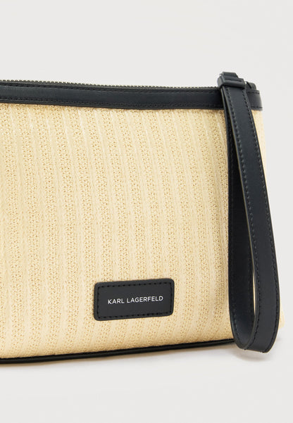KARL LAGERFELD SIGNATURE POUCH - Clutch - natural/black