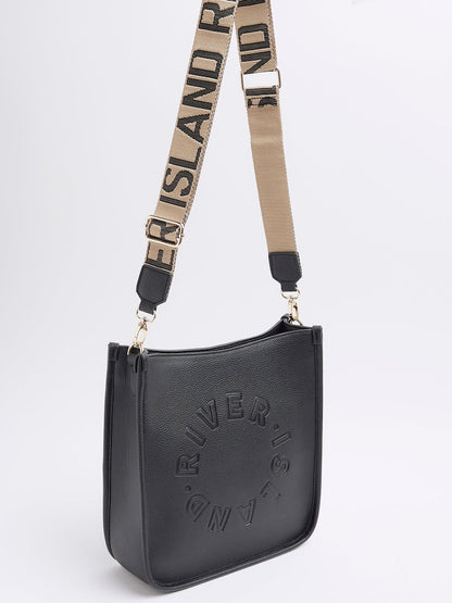 River Island Black Logo Messenger Cross-Body Bag