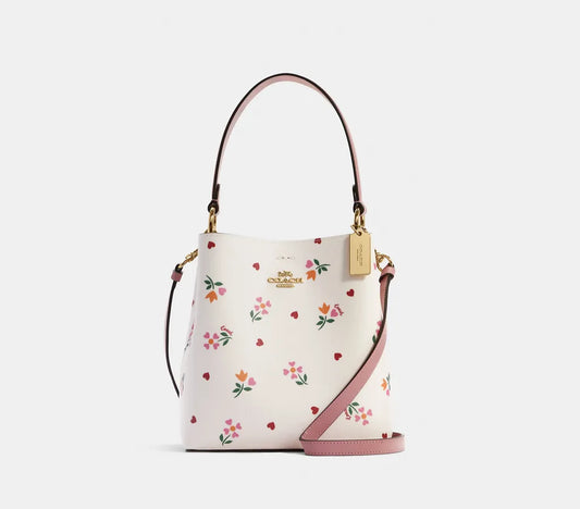 Coach Small Town Bucket Bag With Heart Petal Print