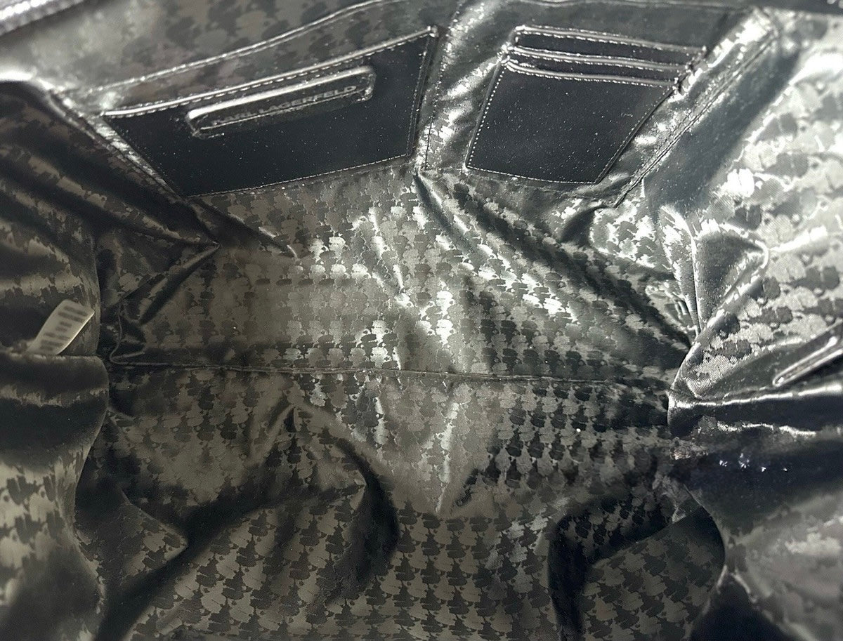 Karl Lagerfeld Paris Voyage Quilted Black & White Large Tote Bag