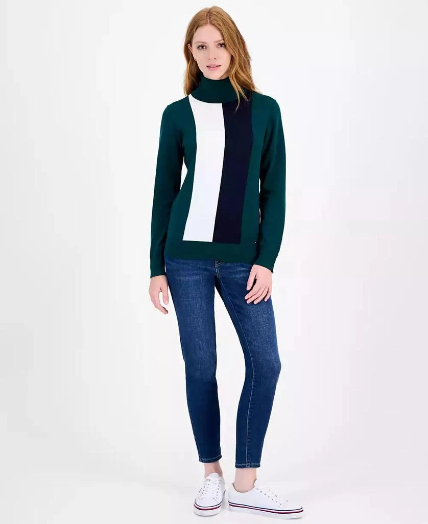 Tommy Hilfiger
Women's Cotton Vertical Stripe Turtleneck Sweater size L