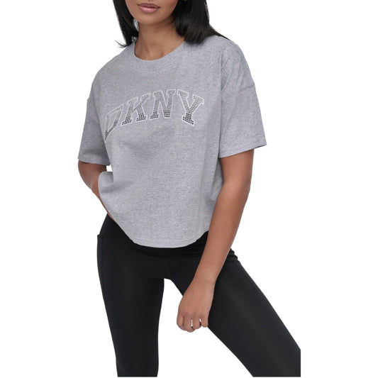 DKNY Women's Soft Rhinestone Ombre Varsity T-shirt size M