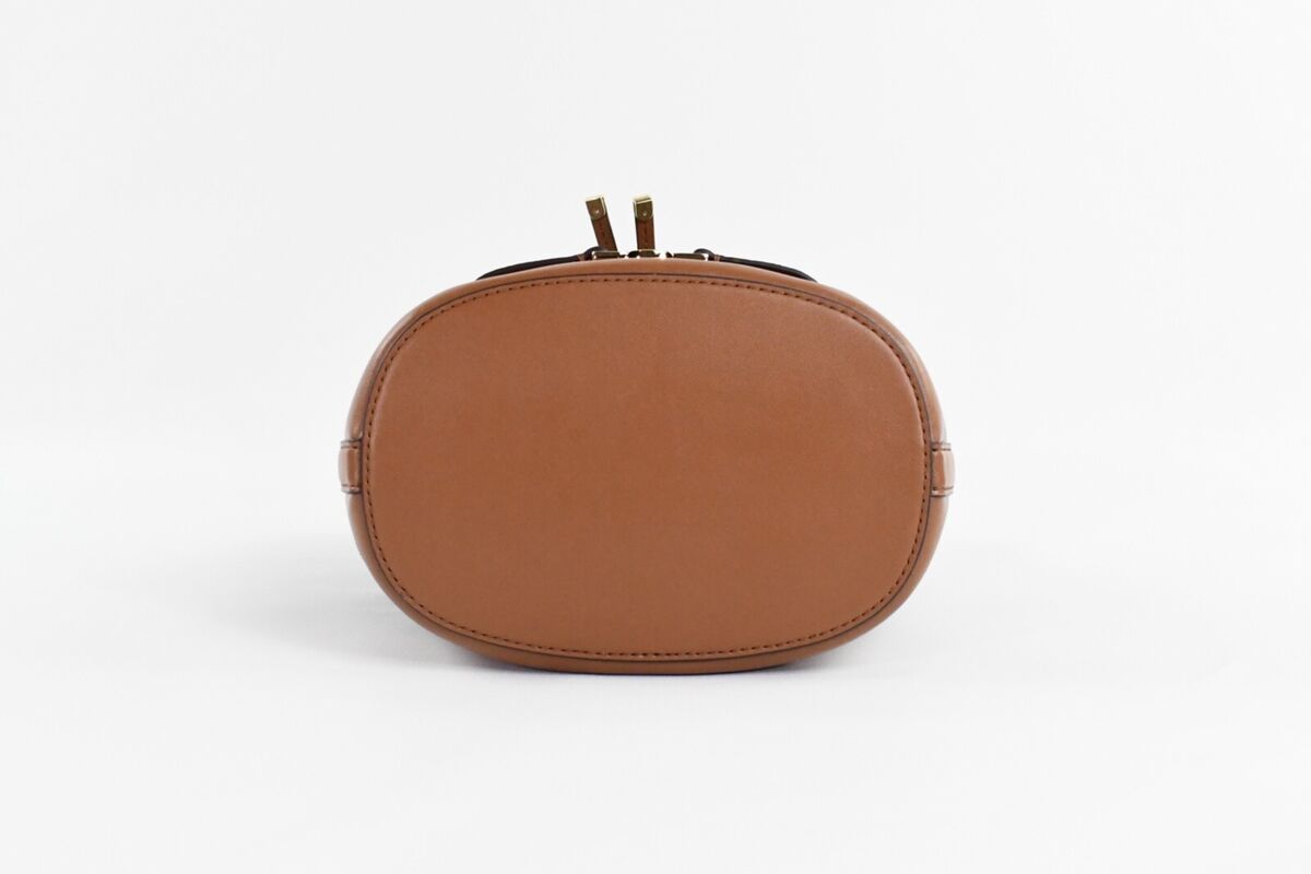 Michael Kors Reed Medium Leather Bucket Signature Crossbody Bag MK