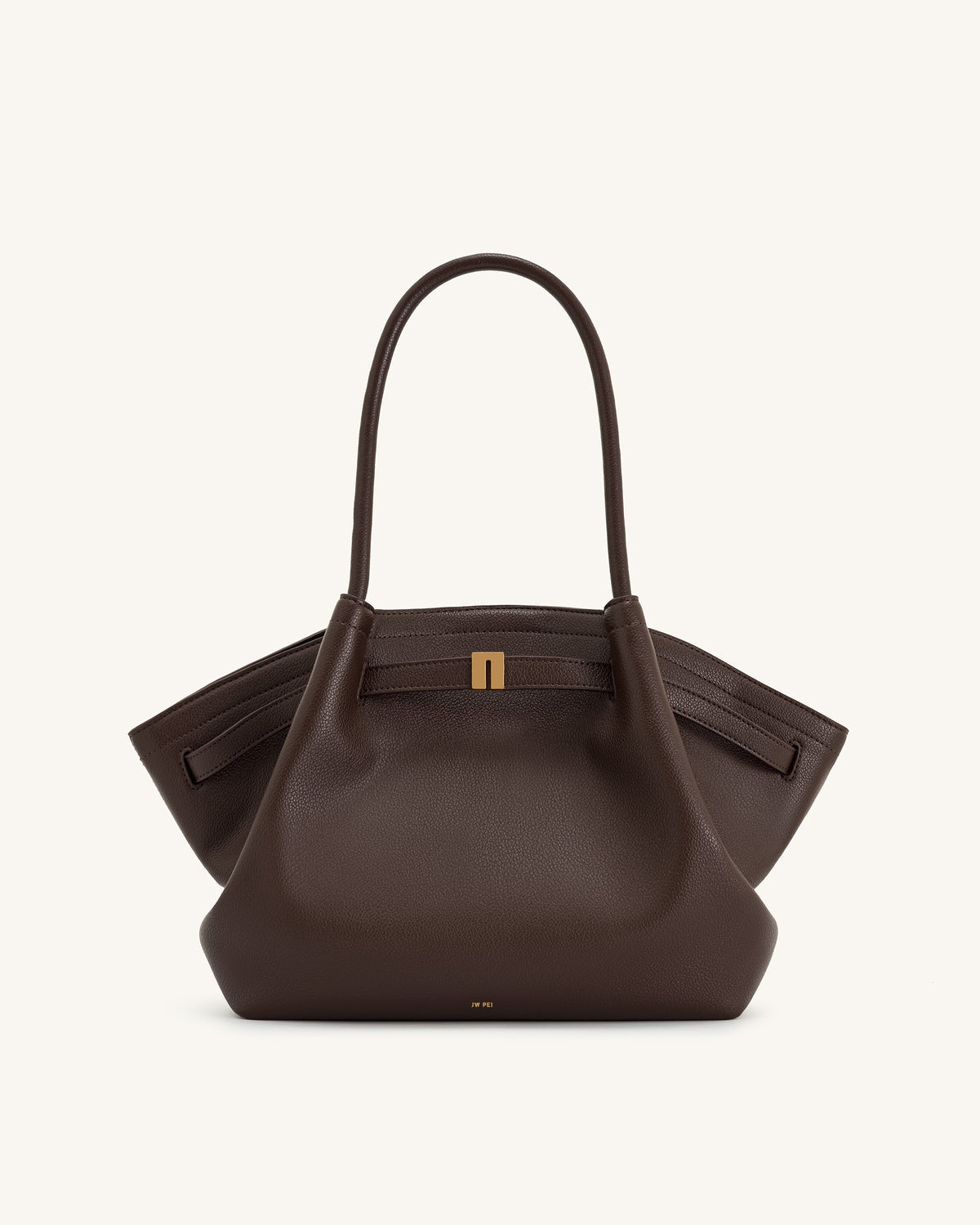 JW PEI Hana Medium Faux Straw Tote Bag in Dark Brown