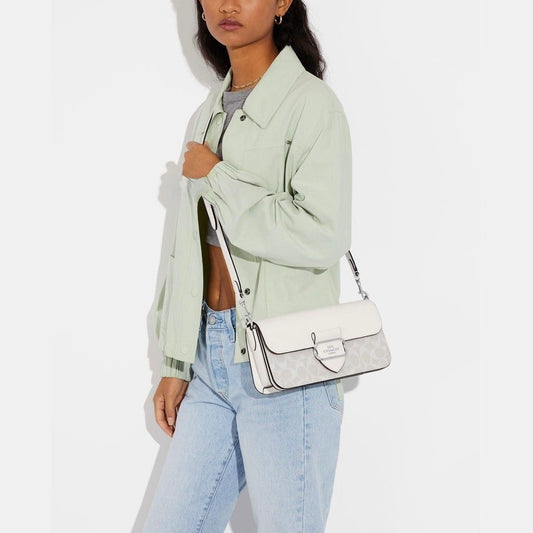 Coach MORGAN SHOULDER BAG IN SIGNATURE CANVAS