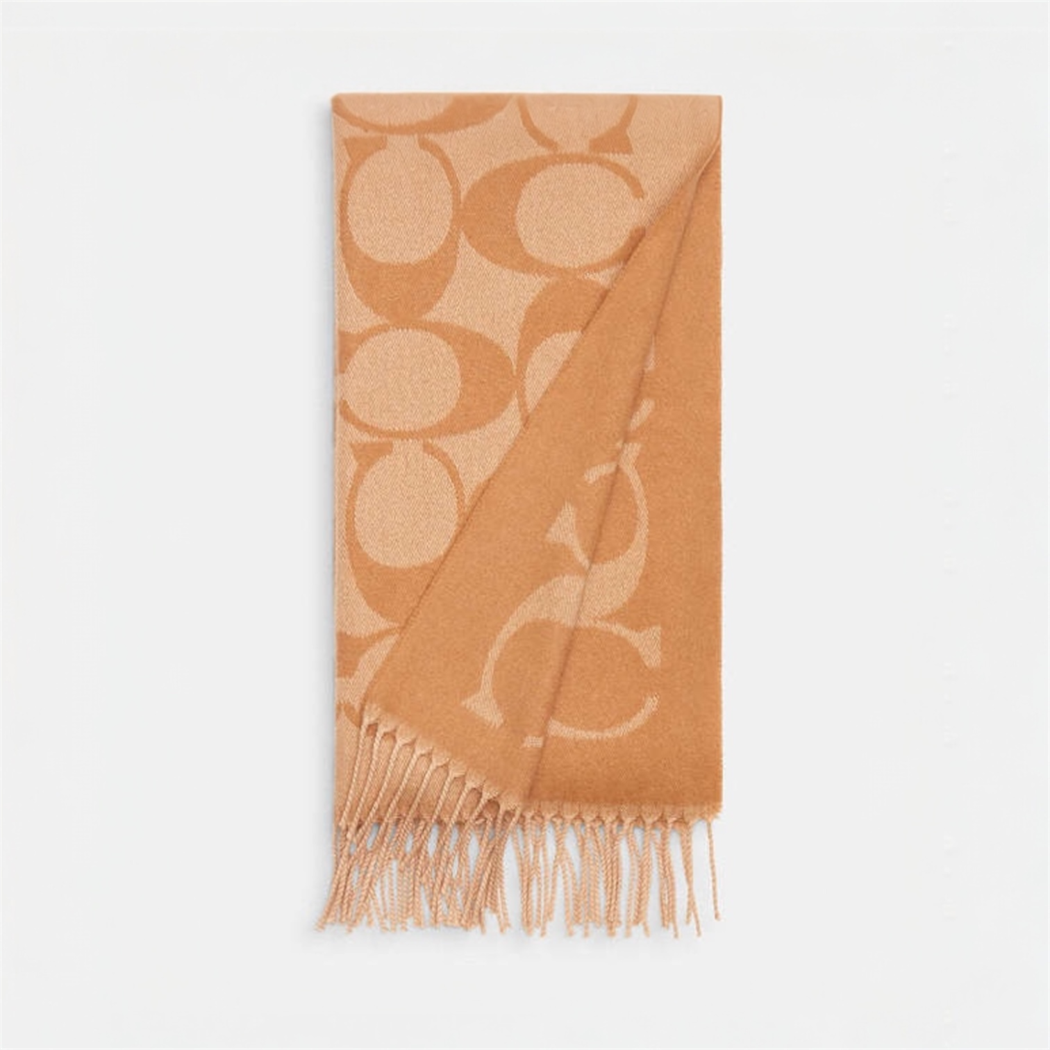COACH  Reversible Signature Cashmere Muffler scarf- Camel