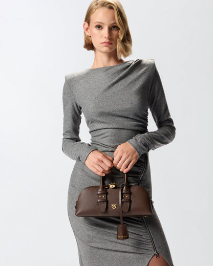 Pinko Escape Small Leather Bag in Brown
