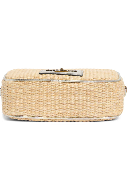 Kurt Geiger London Chiswick Raffia Camera Bag in silver