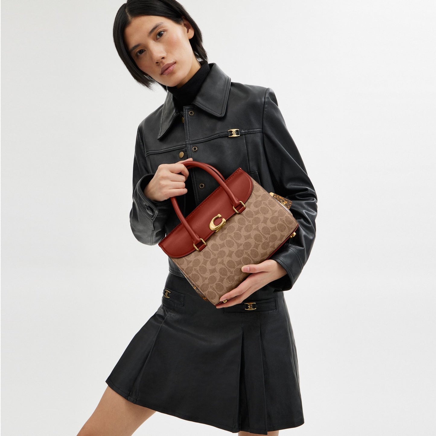 BROOME CARRYALL IN SIGNATURE CANVAS WITH SNAKESKIN DETAIL