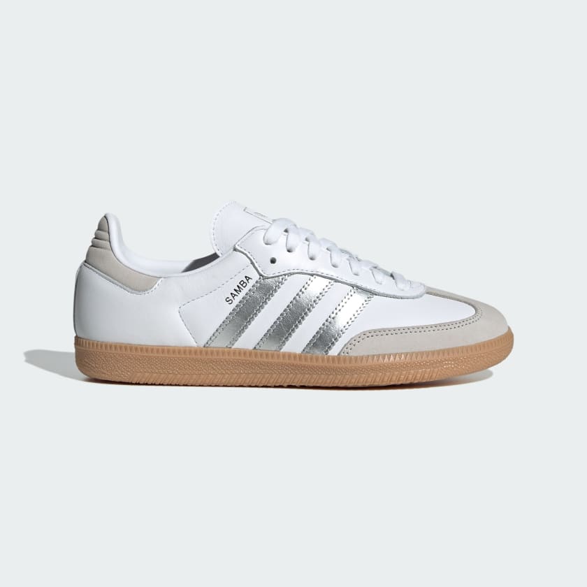 ADIDAS SAMBA OG SHOES IN WHITE METALIC