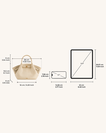 JW PEI
Hana Mini Faux Suede Tote Bag - off white