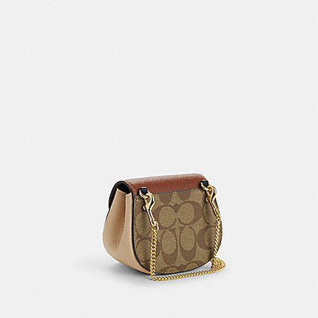 Coach Morgan Mini Card Case On A Chain In Signature Canvas