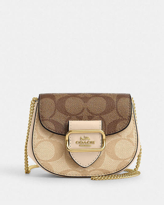 Coach Morgan Mini Card Case On A Chain In Signature Canvas