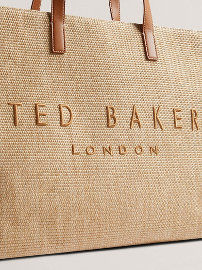 Ted Baker Brown Pallmer-Faux Raffia Large Icon Bag