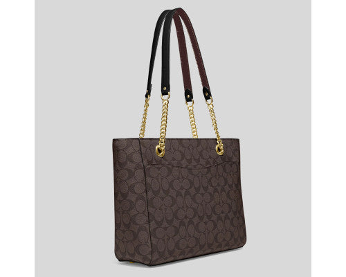 Coach CAMMIE CHAIN TOTE IN SIGNATURE CANVAS