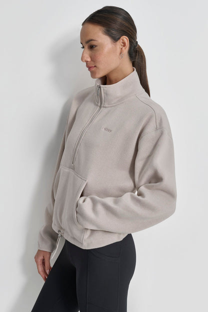 DKNY HALF ZIP FLEECE PULLOVER LARGE