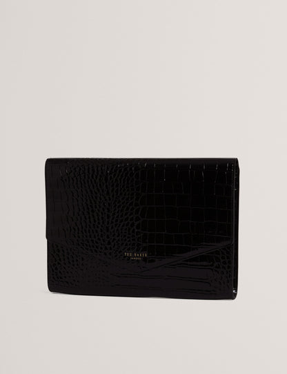 Ted Baker Patent Faux Leather Croc Effect Clutch Bag