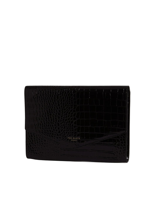 Ted Baker Patent Faux Leather Croc Effect Clutch Bag