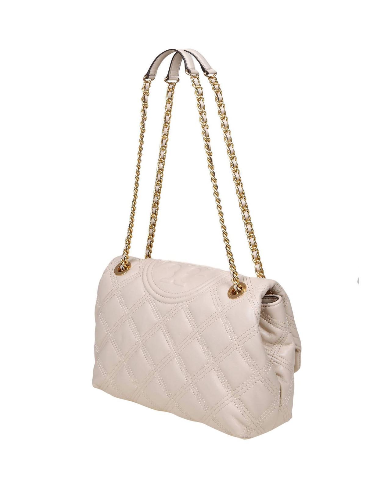 Tory Burch Fleming Soft Convertible Shoulder Bag in off white