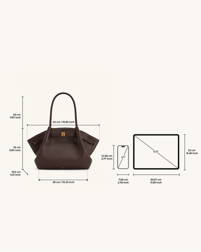 JW PEI Hana Medium Faux Straw Tote Bag in Dark Brown