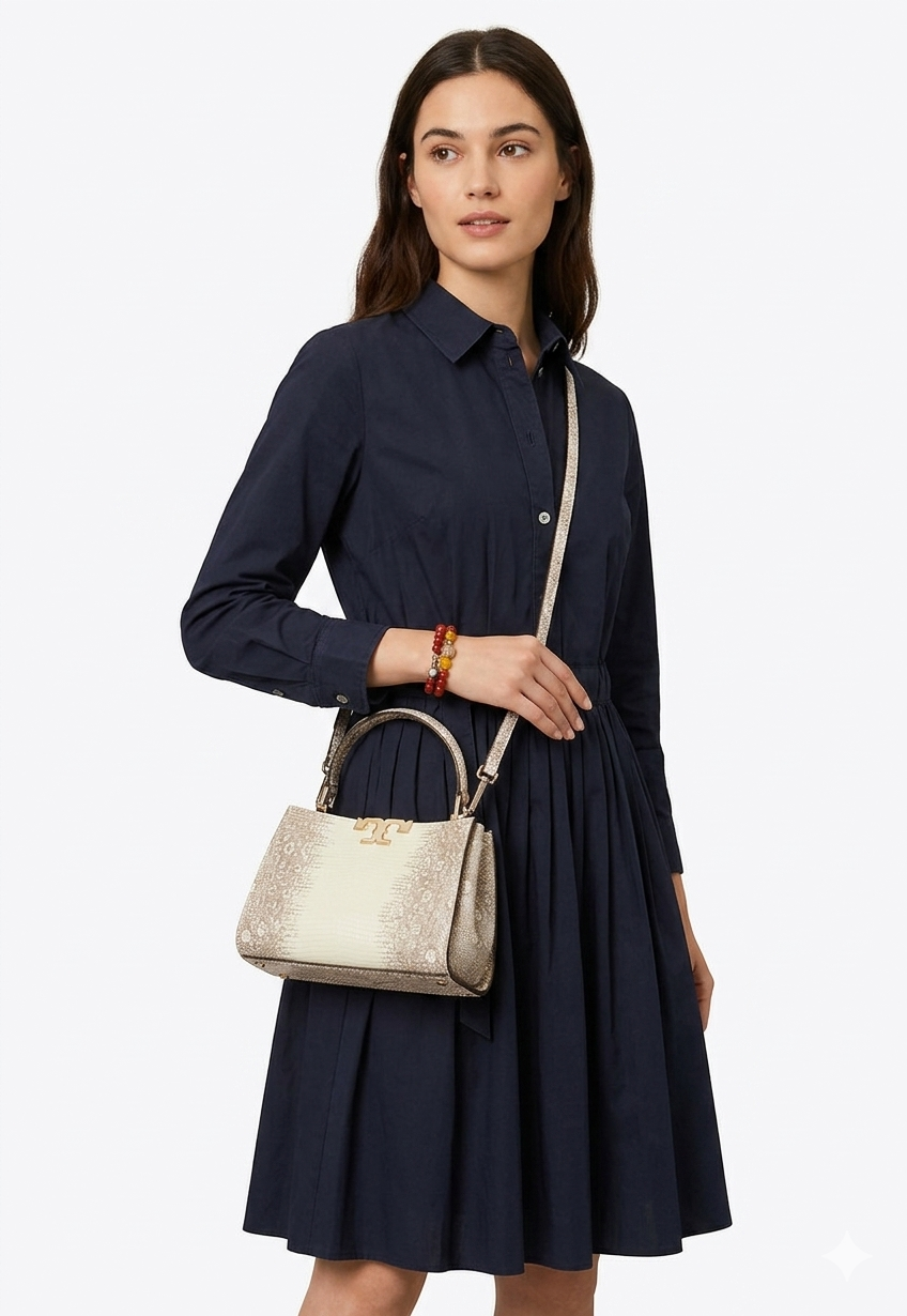 Tory Burch Eleanor Lizard Mini Satchel