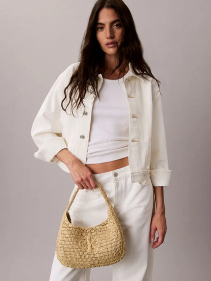 Calvin Klein Raffia Small Shoulder Bag