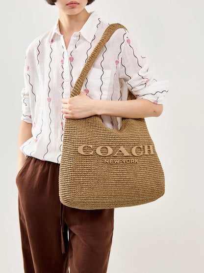 Coach Brooklyn Shoulder Bag 39 in Paper Straw