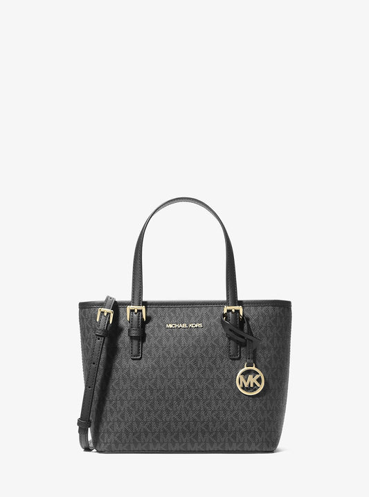 Micheal Kors small Jet Set Travel tote bag with top zip closure and logo in Black