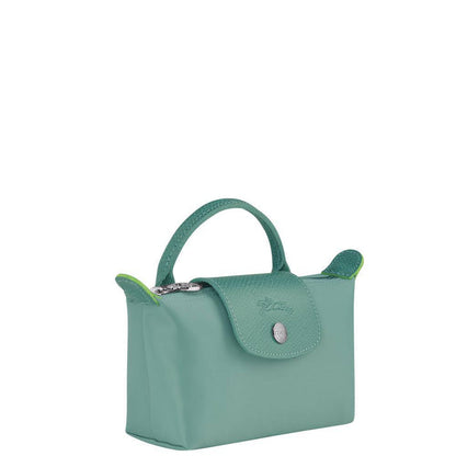 LONGCHAMP LE PLIAGE GREEN MINI POUCH WITH HANDLE