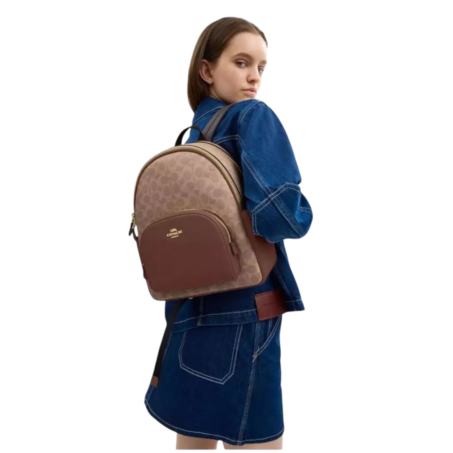 Coach Court Backpack In Blocked Signature Canvas