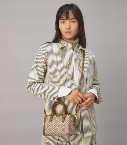 PETITE T MONOGRAM BARREL BAG TORY BURCH