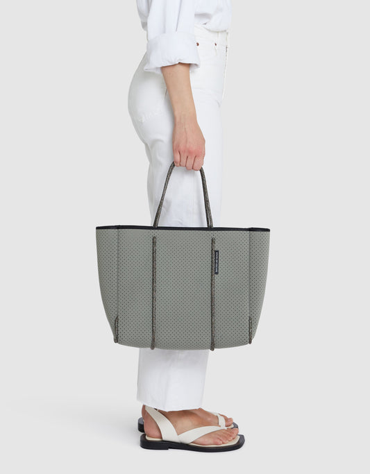 State of escape medium tote bag Flying Solo tote in sage / blush (dual tone)