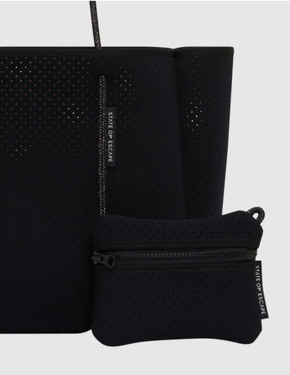 State of escape Flying Solo tote in black / saddle (dual tone) medium size