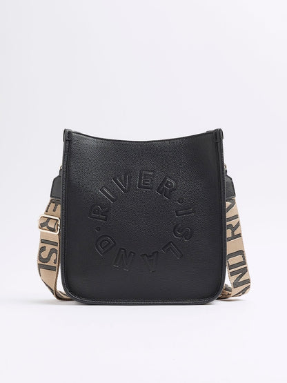 River Island Black Logo Messenger Cross-Body Bag