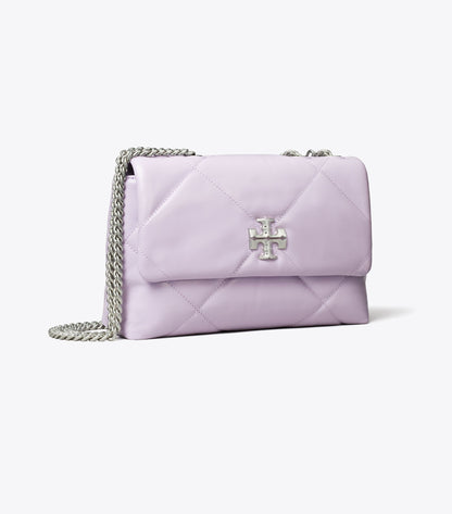 TORY BURCH KIRA DIAMOND QUILT CONVERTIBLE SHOULDER BAG IN PURPLE