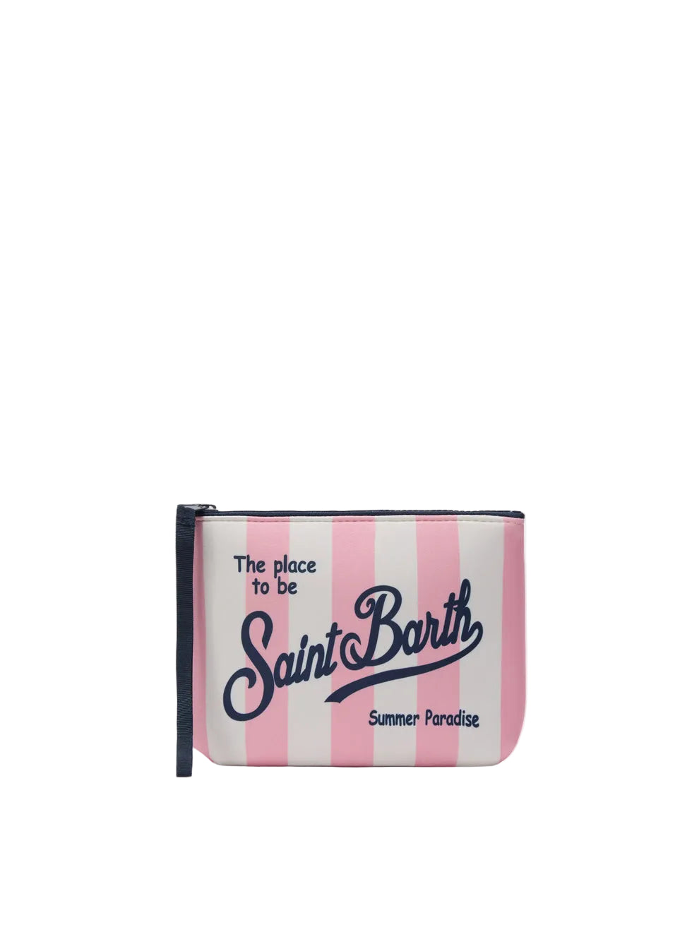 MC2 SAINT BARTH ALINE SCUBA POUCH WITH PINK STRIPED PRINT