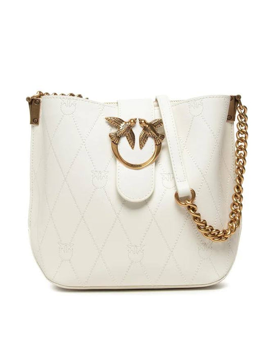 PINKO LEATHER BUCKET BAG LOVE BUCKET WAVE LOGO