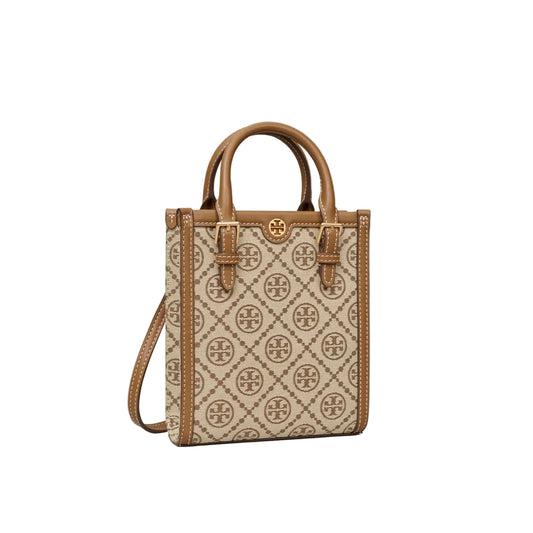 Tory Burch Mini Monogram Tote in Brown