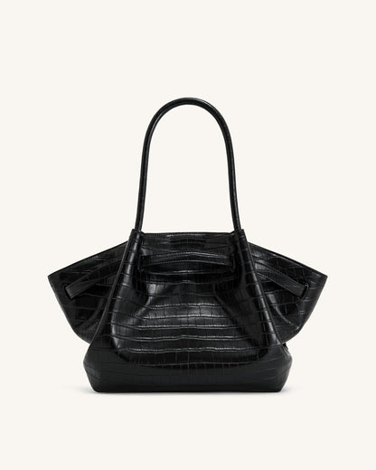 JW PEI Hana Medium Tote Bag - Black Croc