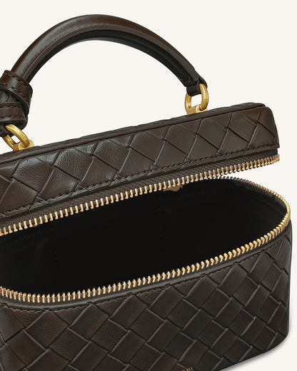 JW PEI Cleo Woven Texture Box Shape Top Handle Bag