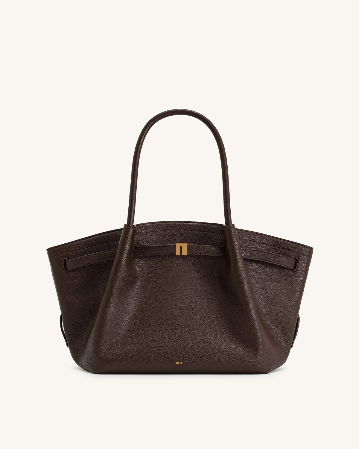 JW PEI Hana Medium Faux Straw Tote Bag in Dark Brown
