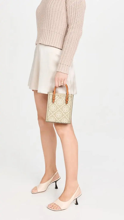 TORY BURCH T Mini Monogram Embossed Tote