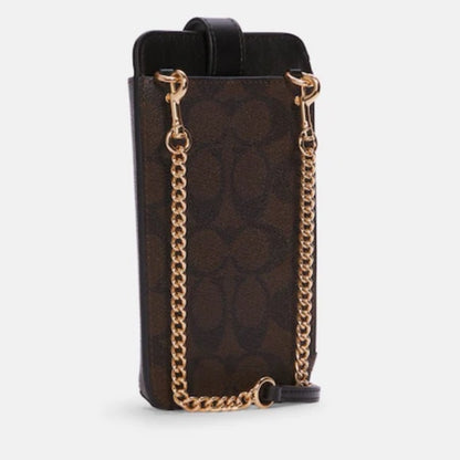 Coach Phone Crossbody In Signature Canvas