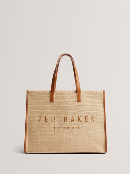 Ted Baker Brown Pallmer-Faux Raffia Large Icon Bag