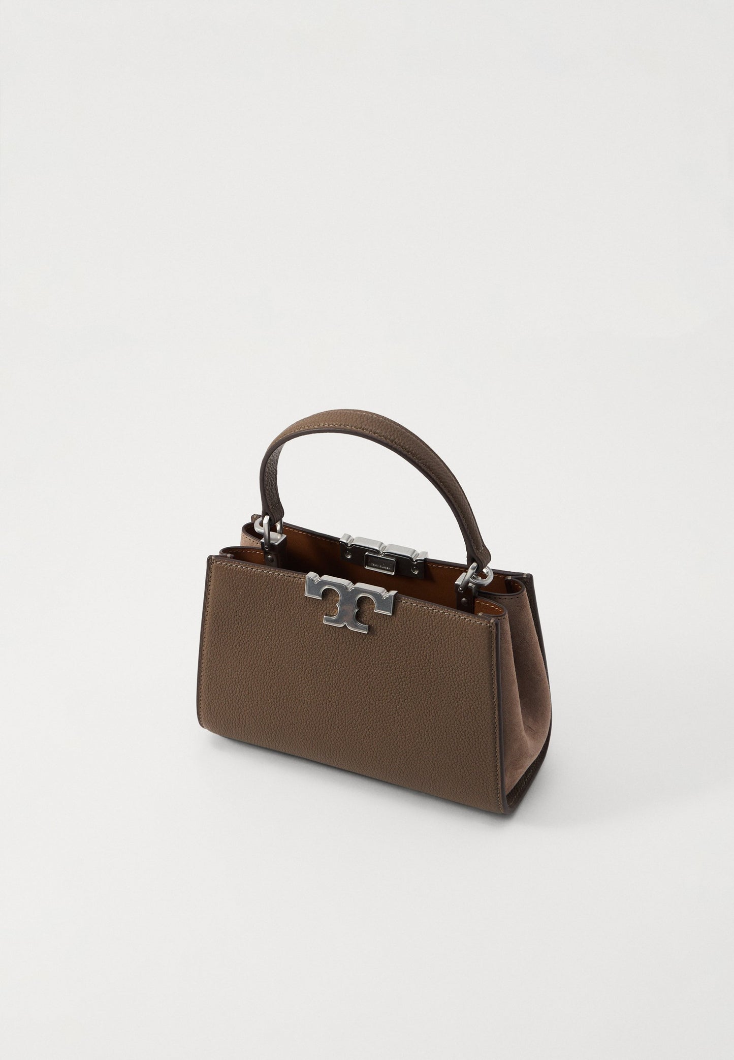 TORY BURCH ELEANOR PEBBLED MINI SATCHEL - HANDBAG - WILD MUSHROOM