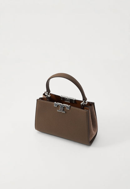 TORY BURCH ELEANOR PEBBLED MINI SATCHEL - HANDBAG - WILD MUSHROOM