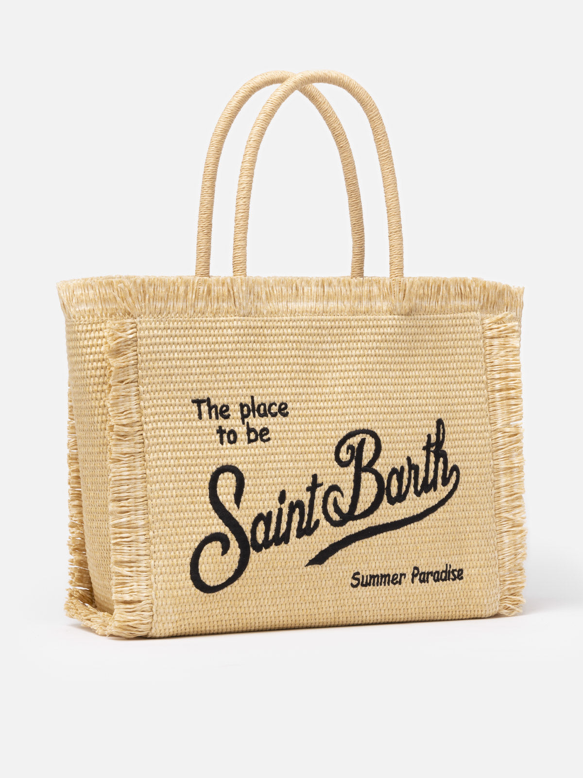 MC2 SAINT BARTH BEIGE STRAW EFFECT VANITY TOTE BAG