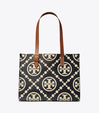 SMALL T MONOGRAM CONTRAST EMBOSSED TOTE TORY BURCH