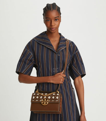 TORY BURCH MILLER SMALL WOVEN SHOULDER BAG