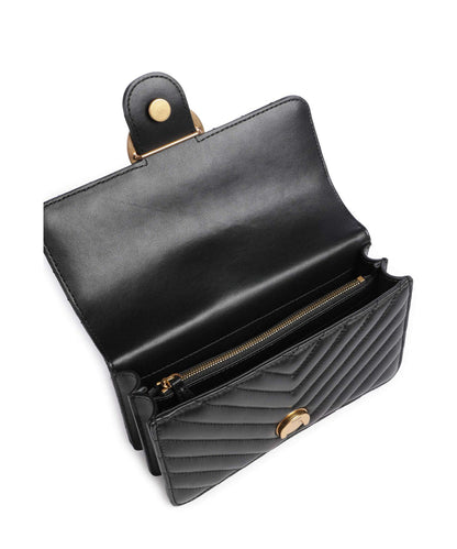 Pinko Love One Mini Shoulder bag fine grain leather nero/antique gold